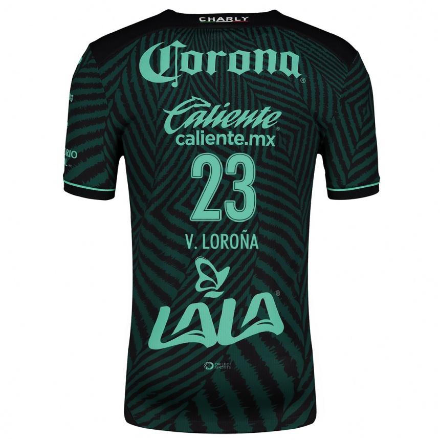 Kinder Fußball Vladimir Loroña #23 Schwarz Grün Auswärtstrikot Trikot 2024/25 T-Shirt Luxemburg