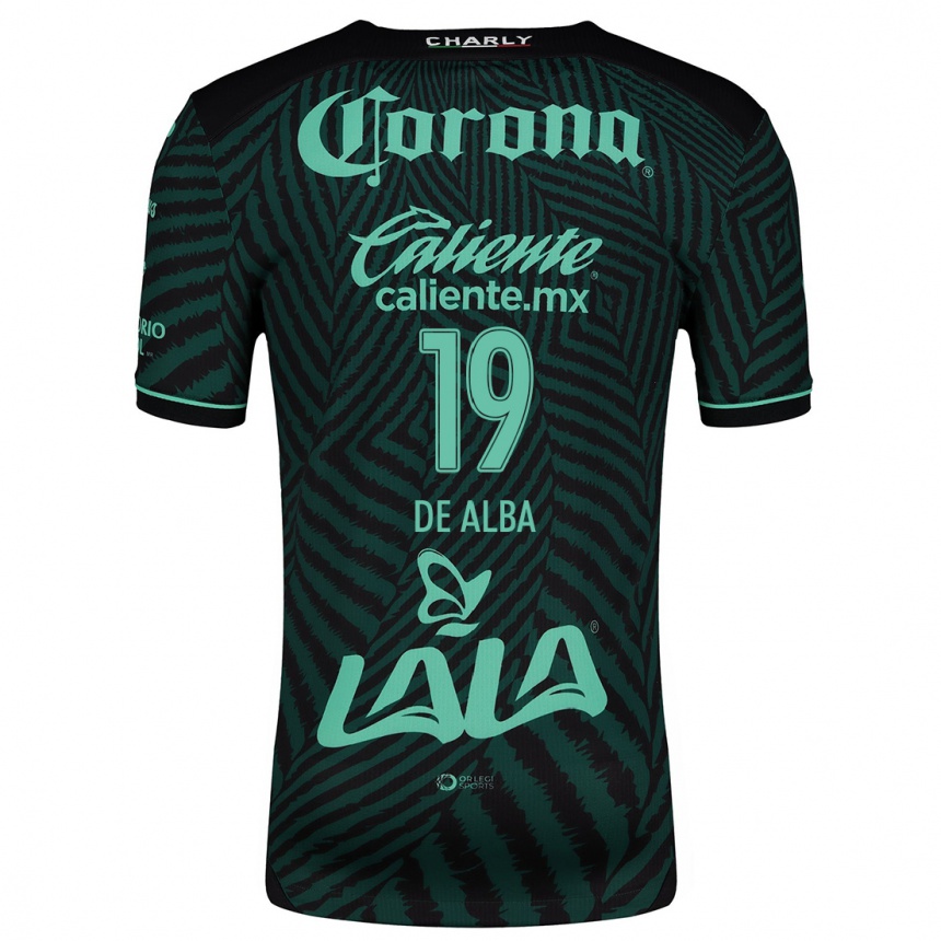 Kinder Fußball Luisa De Alba #19 Schwarz Grün Auswärtstrikot Trikot 2024/25 T-Shirt Luxemburg