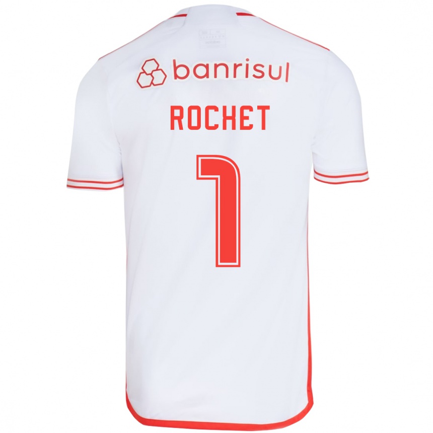 Kinder Fußball Sergio Rochet #1 Weiß Rot Auswärtstrikot Trikot 2024/25 T-Shirt Luxemburg