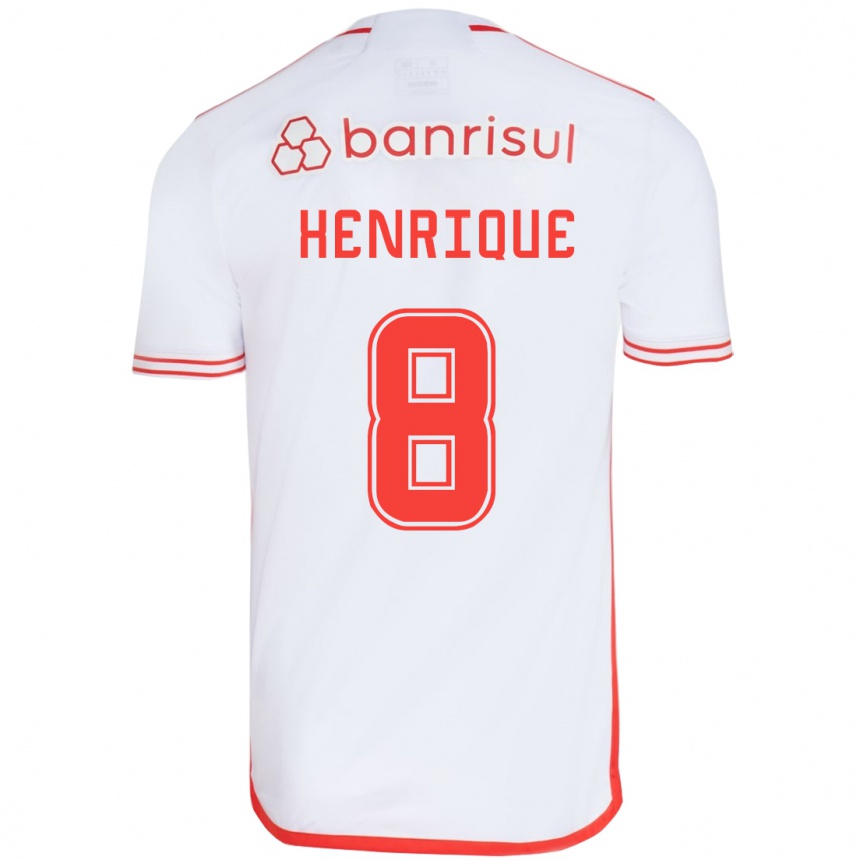 Kinder Fußball Bruno Henrique #8 Weiß Rot Auswärtstrikot Trikot 2024/25 T-Shirt Luxemburg