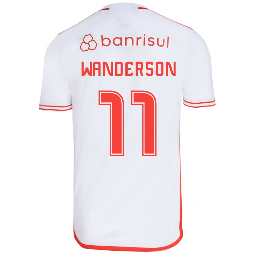 Kinder Fußball Wanderson #11 Weiß Rot Auswärtstrikot Trikot 2024/25 T-Shirt Luxemburg