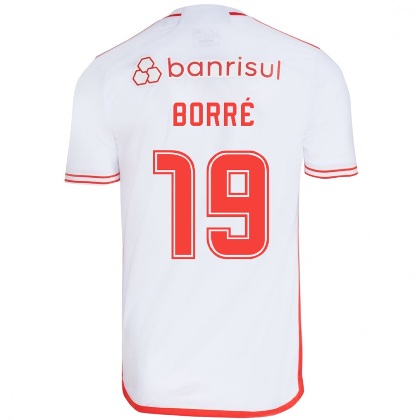 Kinder Fußball Rafael Borré #19 Weiß Rot Auswärtstrikot Trikot 2024/25 T-Shirt Luxemburg