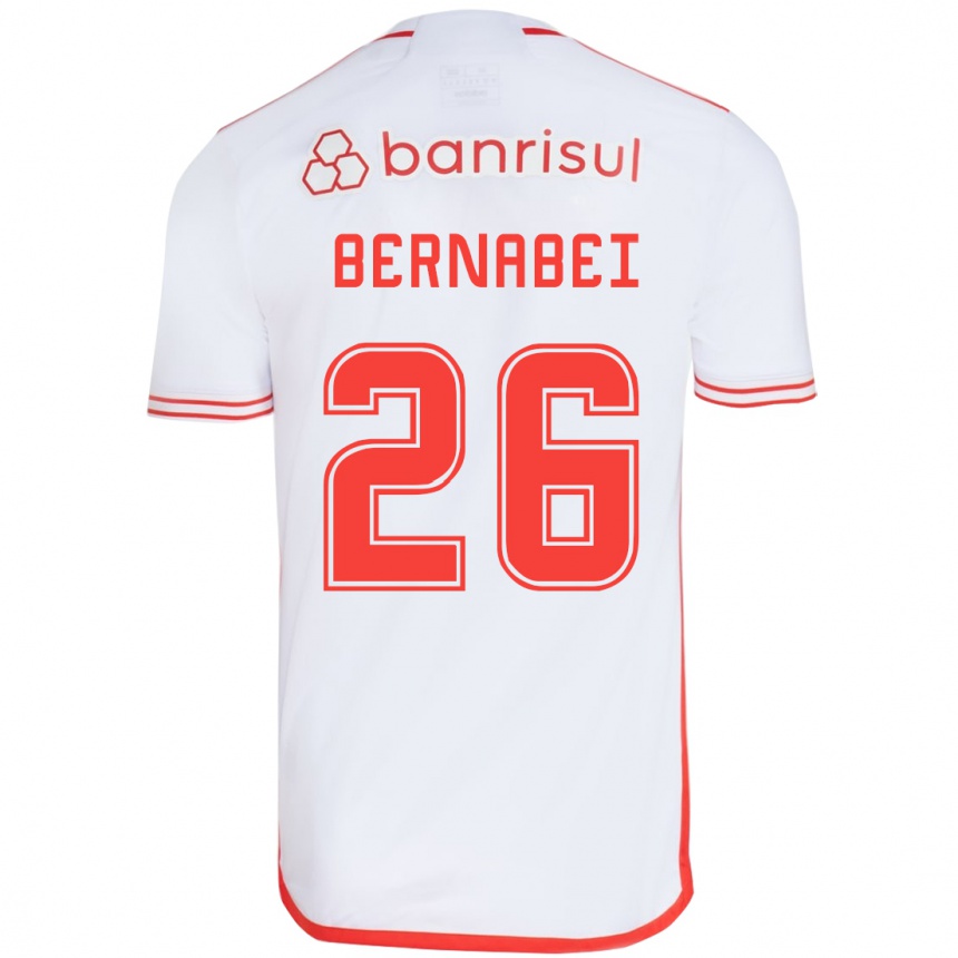 Kinder Fußball Alexandro Bernabéi #26 Weiß Rot Auswärtstrikot Trikot 2024/25 T-Shirt Luxemburg