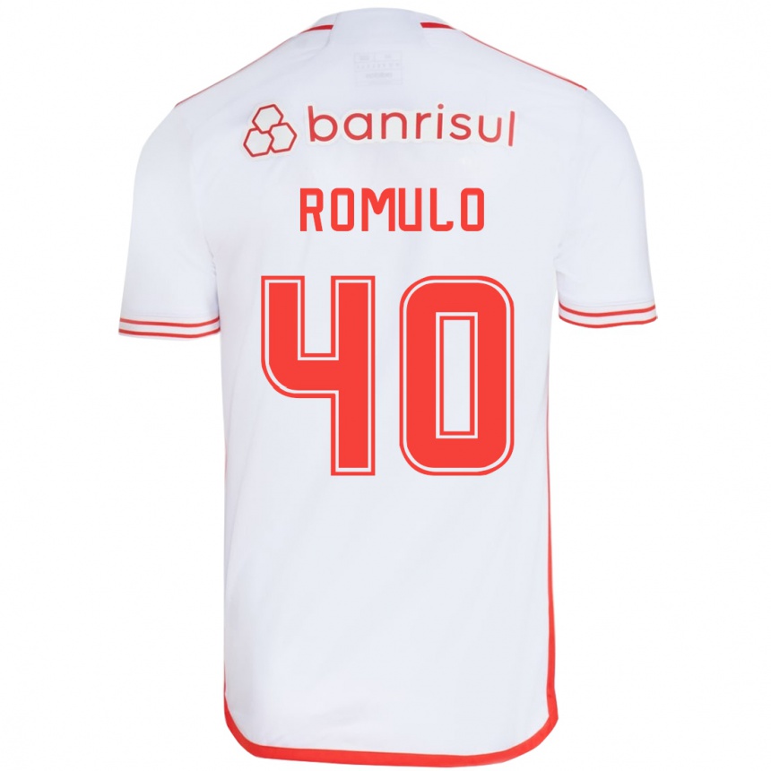 Kinder Fußball Rômulo #40 Weiß Rot Auswärtstrikot Trikot 2024/25 T-Shirt Luxemburg