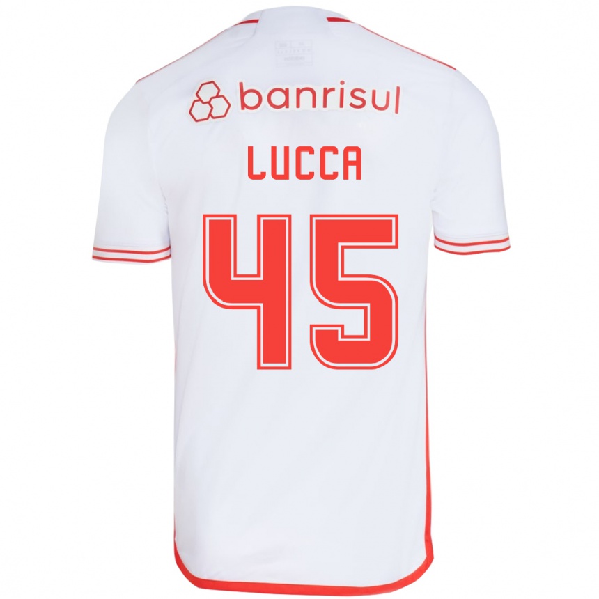 Kinder Fußball Lucca #45 Weiß Rot Auswärtstrikot Trikot 2024/25 T-Shirt Luxemburg