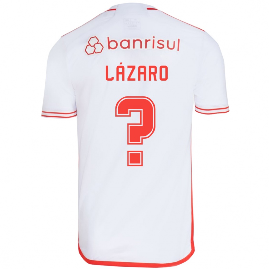 Kinder Fußball Lázaro #0 Weiß Rot Auswärtstrikot Trikot 2024/25 T-Shirt Luxemburg