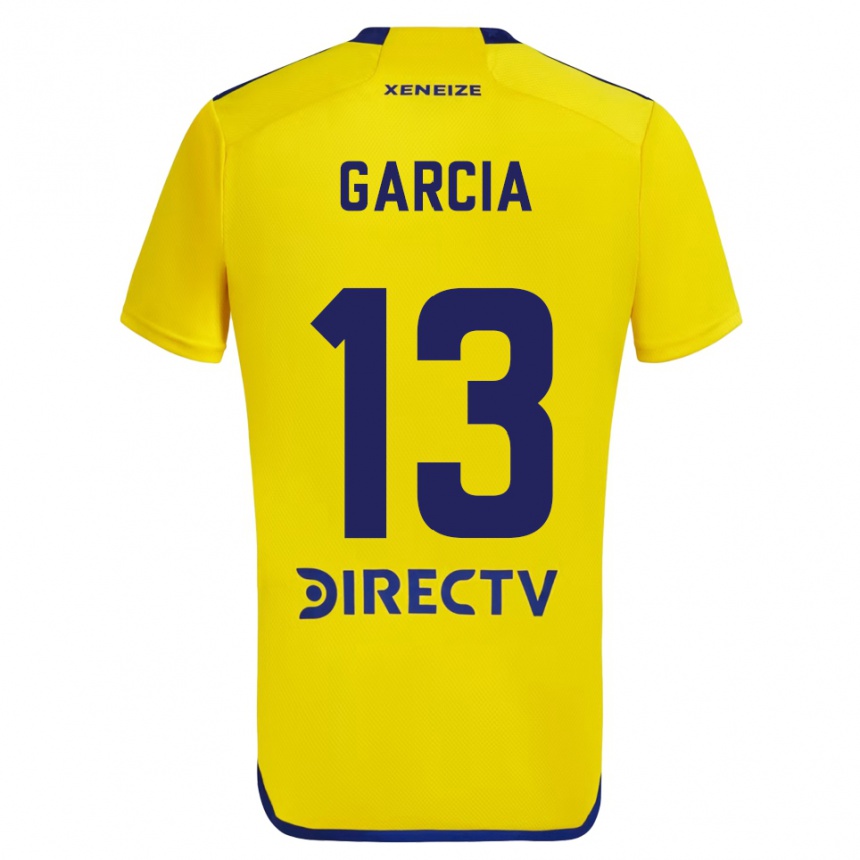 Kinder Fußball Javier García #13 Gelb Blau Auswärtstrikot Trikot 2024/25 T-Shirt Luxemburg