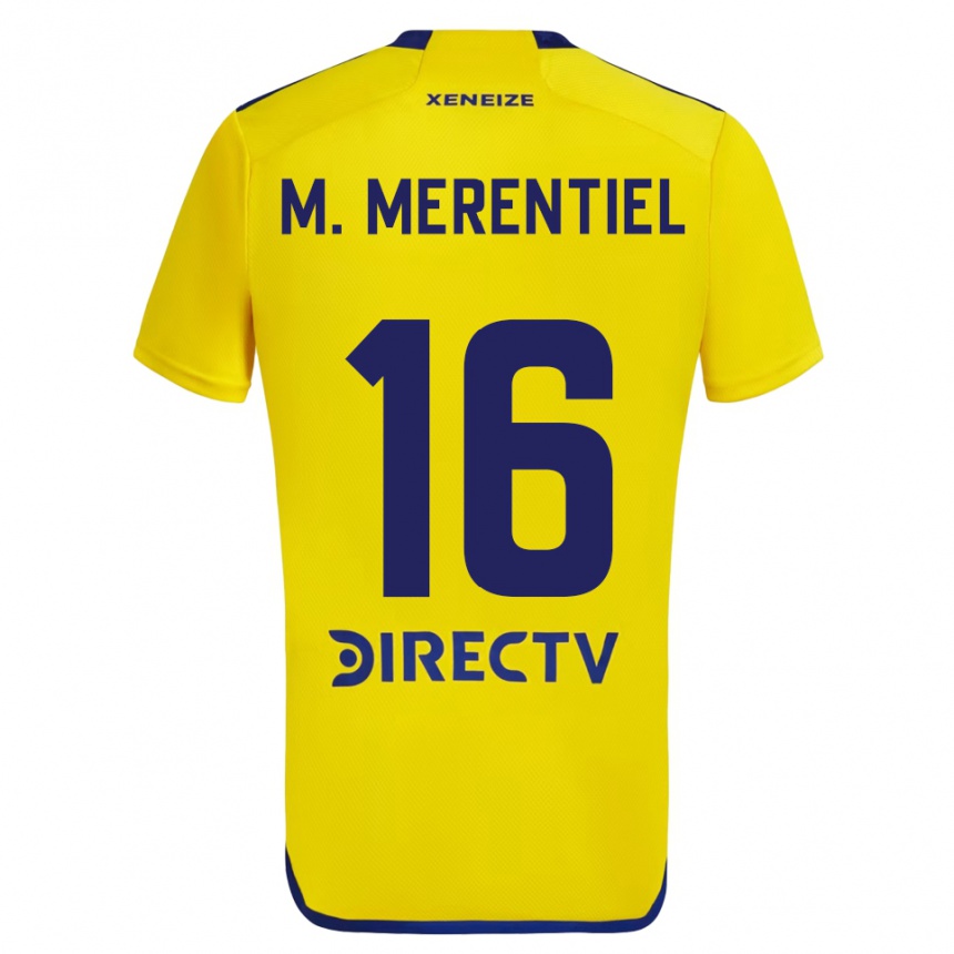 Kinder Fußball Miguel Merentiel #16 Gelb Blau Auswärtstrikot Trikot 2024/25 T-Shirt Luxemburg