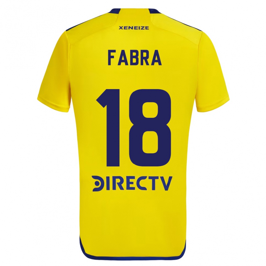 Kinder Fußball Frank Fabra #18 Gelb Blau Auswärtstrikot Trikot 2024/25 T-Shirt Luxemburg