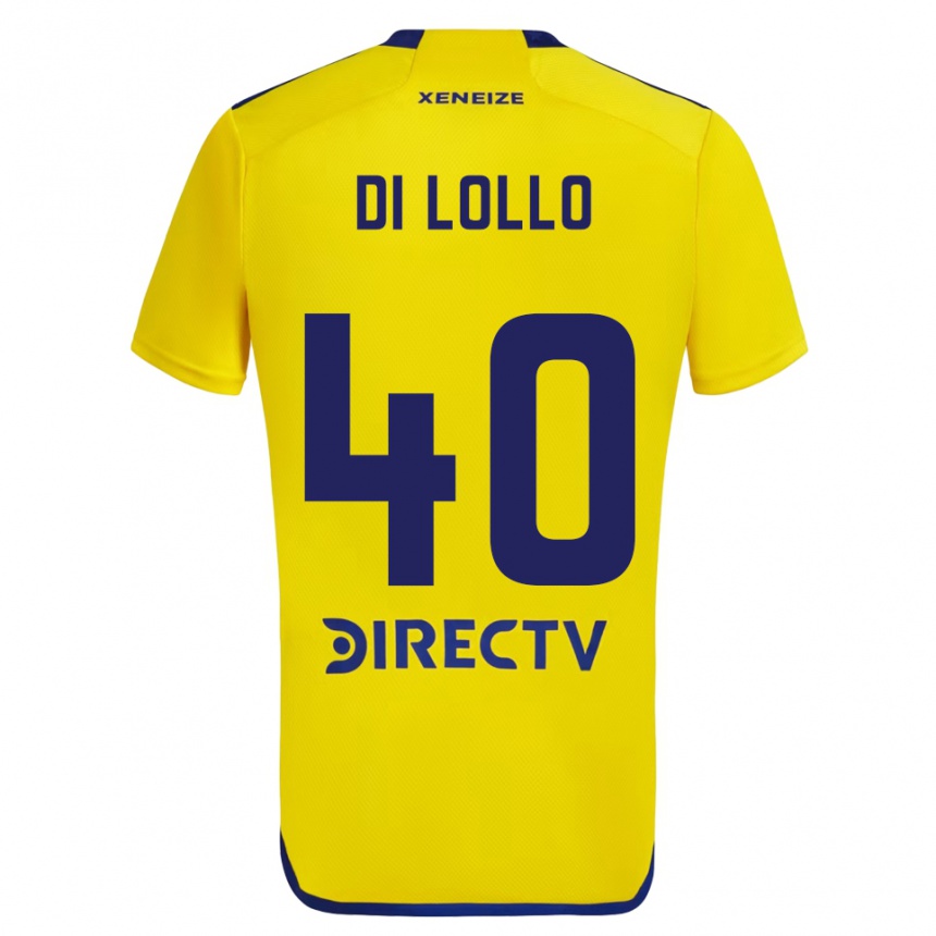 Kinder Fußball Lautaro Di Lollo #40 Gelb Blau Auswärtstrikot Trikot 2024/25 T-Shirt Luxemburg