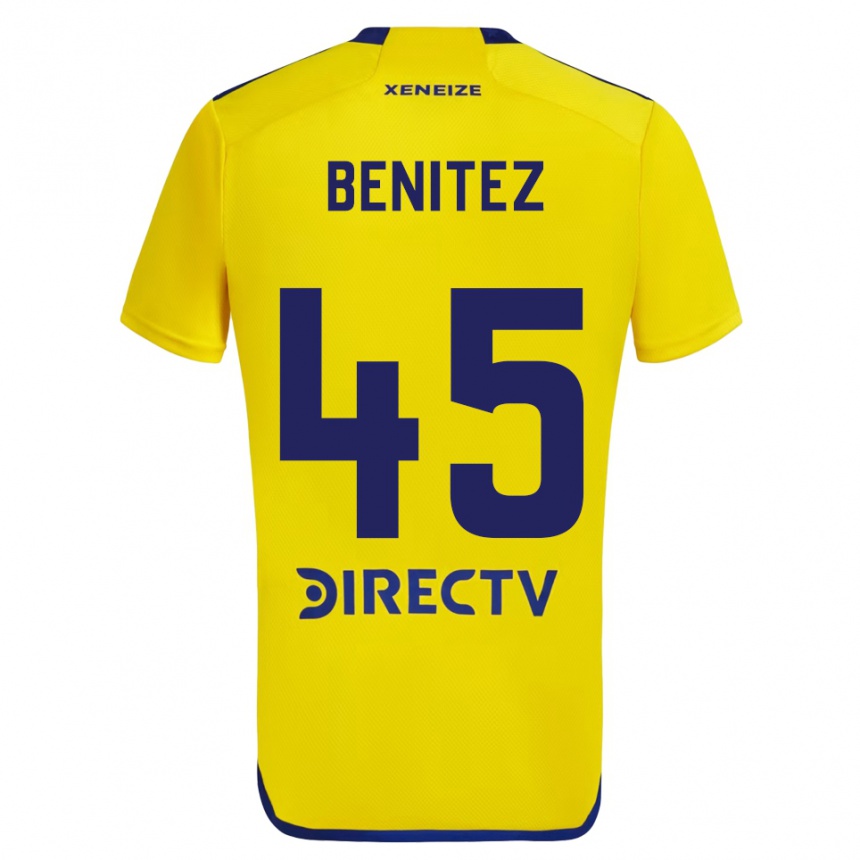 Kinder Fußball Mauricio Benítez #45 Gelb Blau Auswärtstrikot Trikot 2024/25 T-Shirt Luxemburg