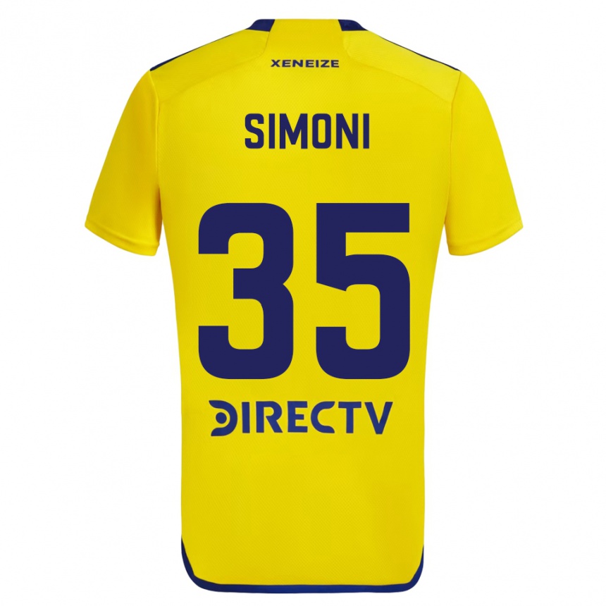 Kinder Fußball Valentino Simoni #35 Gelb Blau Auswärtstrikot Trikot 2024/25 T-Shirt Luxemburg