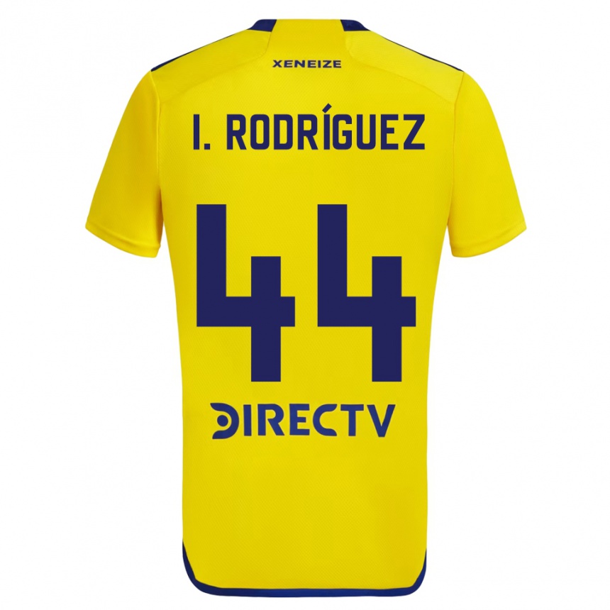 Kinder Fußball Ignacio Rodríguez #44 Gelb Blau Auswärtstrikot Trikot 2024/25 T-Shirt Luxemburg