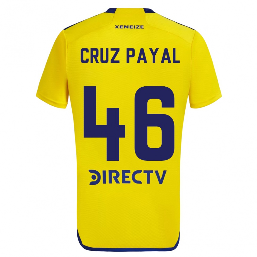 Kinder Fußball Juan Cruz Payal #46 Gelb Blau Auswärtstrikot Trikot 2024/25 T-Shirt Luxemburg