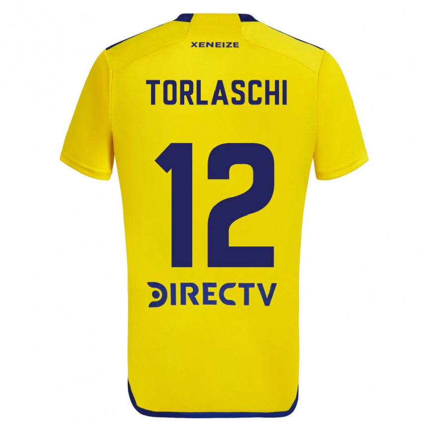 Kinder Fußball Lucas Torlaschi #12 Gelb Blau Auswärtstrikot Trikot 2024/25 T-Shirt Luxemburg