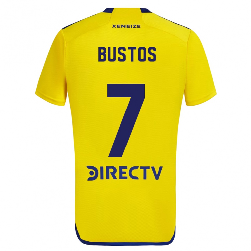 Kinder Fußball Tomás Bustos #7 Gelb Blau Auswärtstrikot Trikot 2024/25 T-Shirt Luxemburg