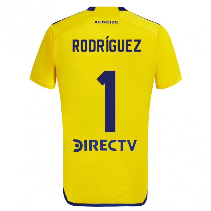 Kinder Fußball Fernando Rodríguez #1 Gelb Blau Auswärtstrikot Trikot 2024/25 T-Shirt Luxemburg