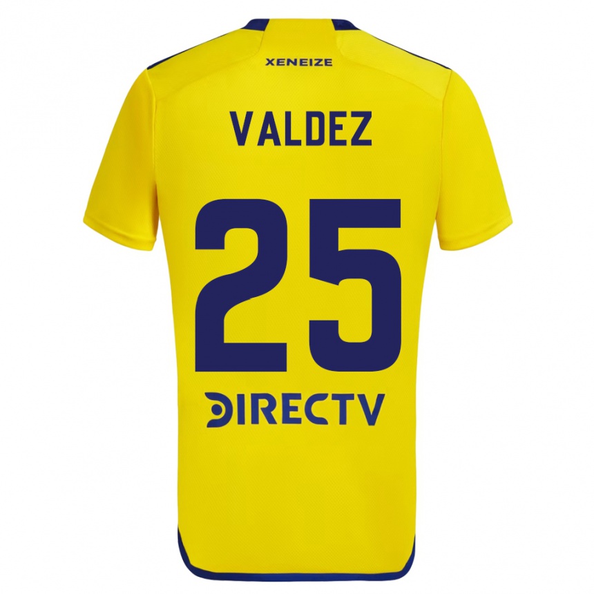 Kinder Fußball Bruno Valdez #25 Gelb Blau Auswärtstrikot Trikot 2024/25 T-Shirt Luxemburg