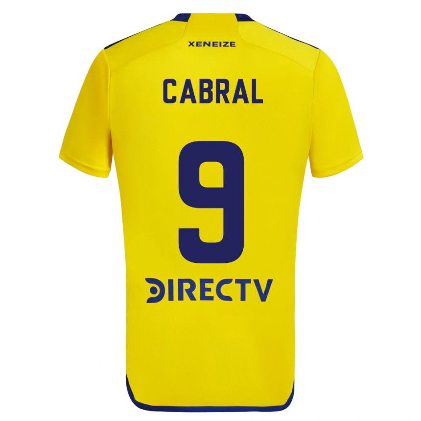 Kinder Fußball Bruno Cabral #9 Gelb Blau Auswärtstrikot Trikot 2024/25 T-Shirt Luxemburg