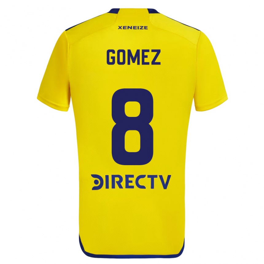 Kinder Fußball Camila Gomez Ares #8 Gelb Blau Auswärtstrikot Trikot 2024/25 T-Shirt Luxemburg