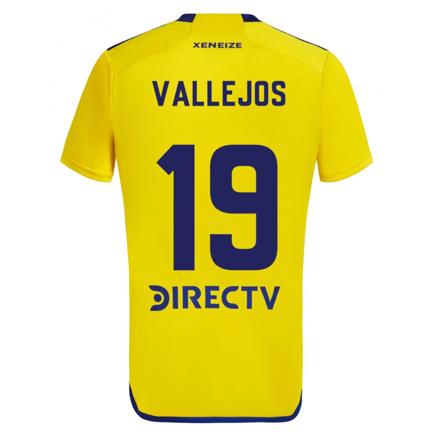 Kinder Fußball Fabiana Vallejos #19 Gelb Blau Auswärtstrikot Trikot 2024/25 T-Shirt Luxemburg