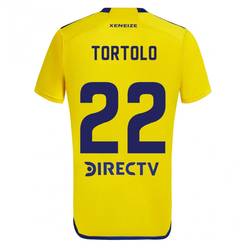 Kinder Fußball Dulce Tortolo #22 Gelb Blau Auswärtstrikot Trikot 2024/25 T-Shirt Luxemburg