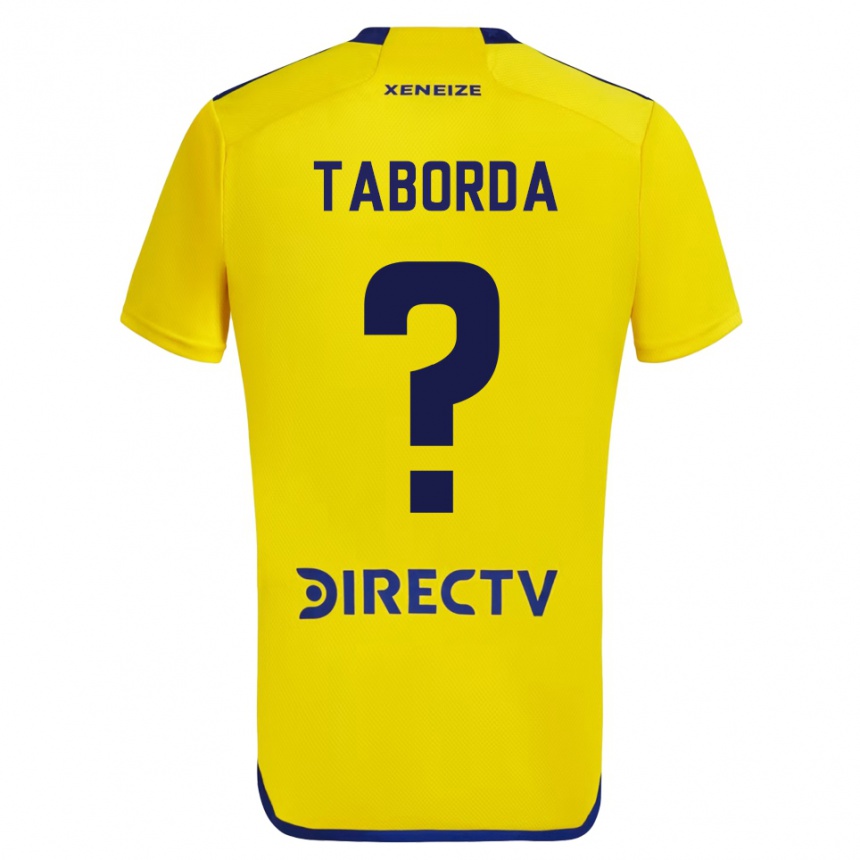 Kinder Fußball Jason Taborda #0 Gelb Blau Auswärtstrikot Trikot 2024/25 T-Shirt Luxemburg