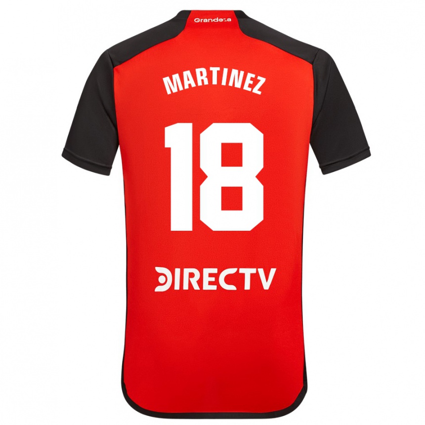 Kinder Fußball Pity Martínez #18 Rot Schwarz Weiß Auswärtstrikot Trikot 2024/25 T-Shirt Luxemburg