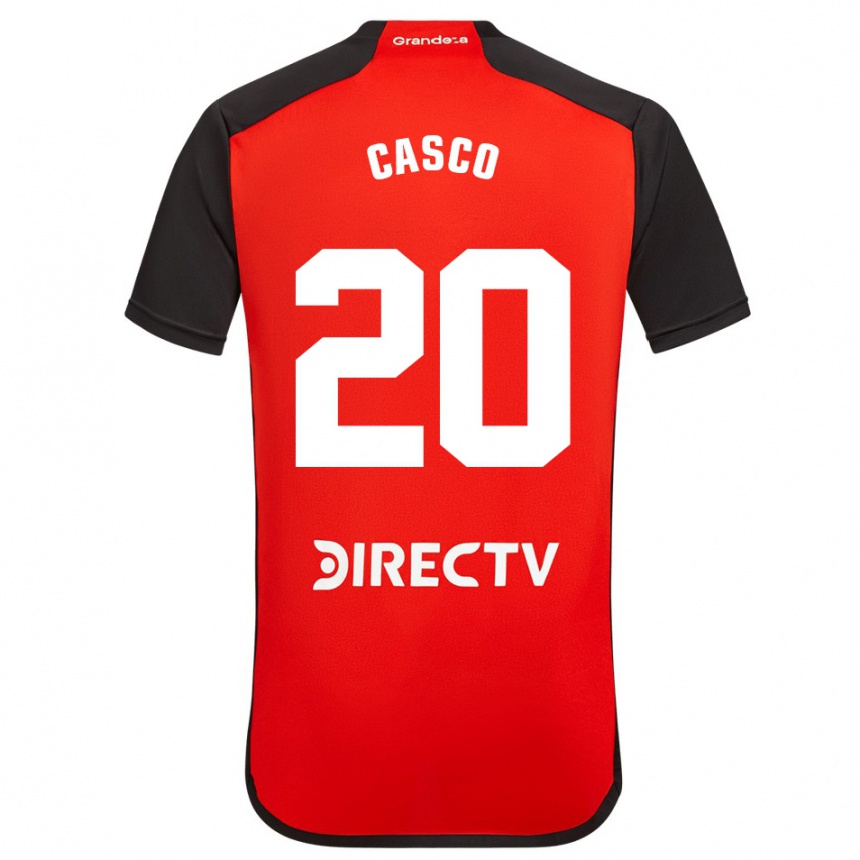 Kinder Fußball Milton Casco #20 Rot Schwarz Weiß Auswärtstrikot Trikot 2024/25 T-Shirt Luxemburg