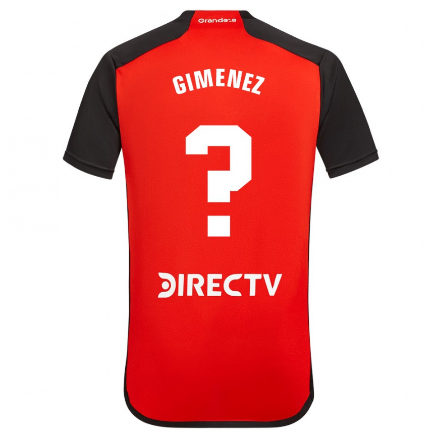 Kinder Fußball Ulises Giménez #0 Rot Schwarz Weiß Auswärtstrikot Trikot 2024/25 T-Shirt Luxemburg