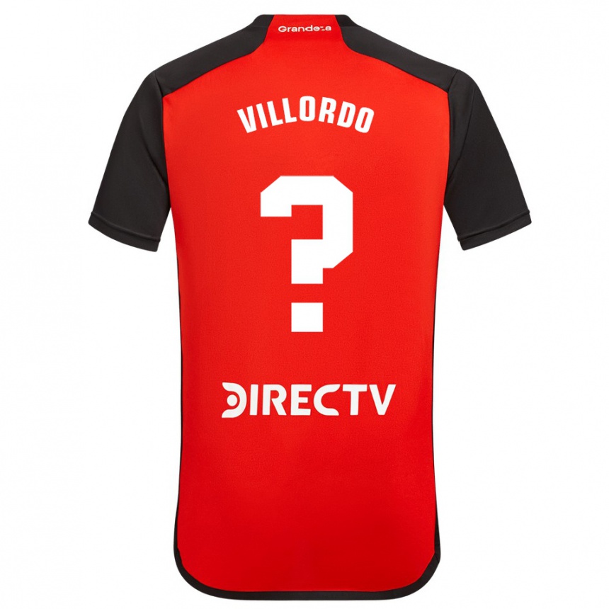 Kinder Fußball Juan Villordo #0 Rot Schwarz Weiß Auswärtstrikot Trikot 2024/25 T-Shirt Luxemburg