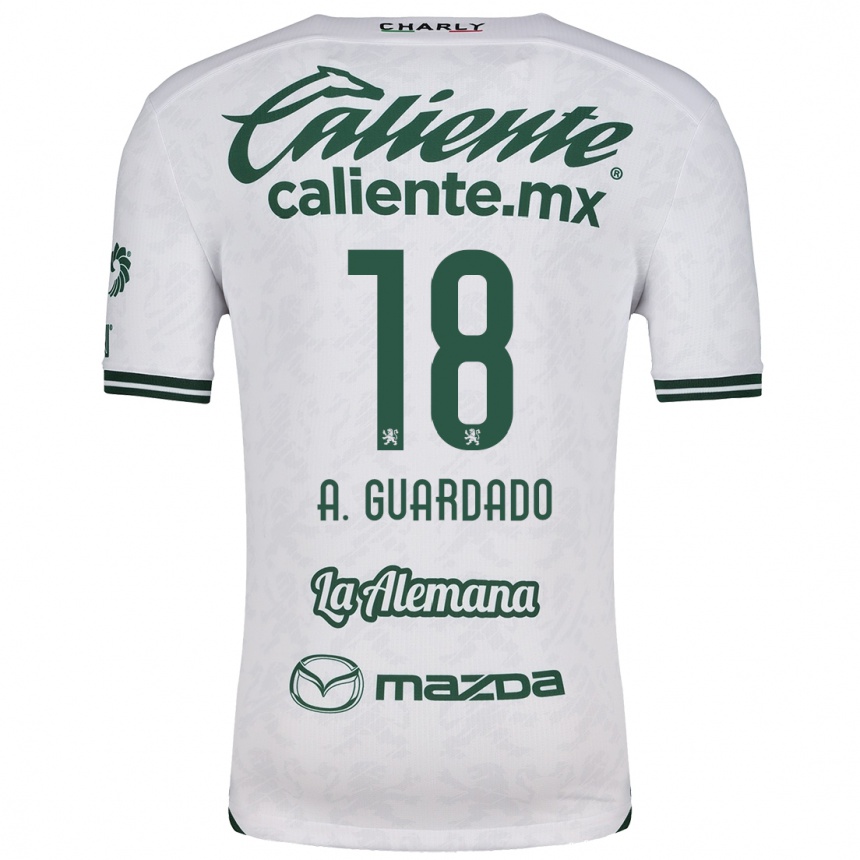 Kinder Fußball Andrés Guardado #18 Weiß Grün Auswärtstrikot Trikot 2024/25 T-Shirt Luxemburg