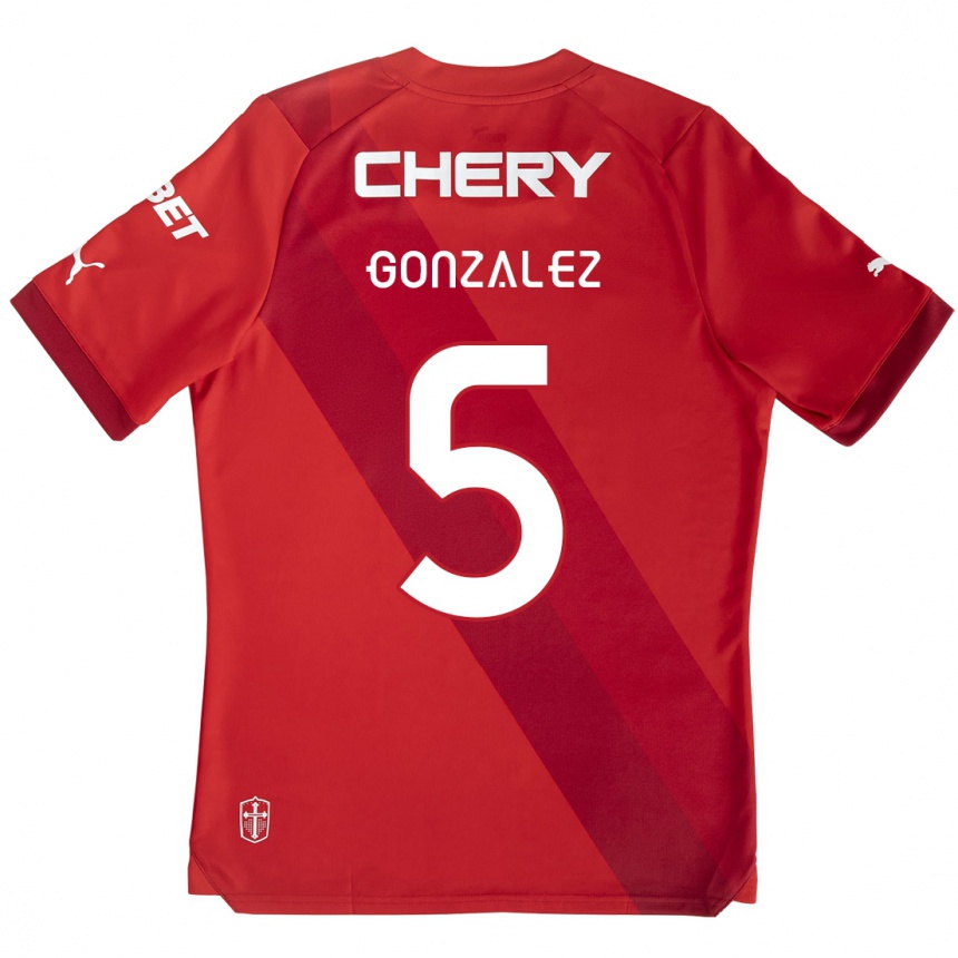 Kinder Fußball Daniel González #5 Rot-Weiss Auswärtstrikot Trikot 2024/25 T-Shirt Luxemburg