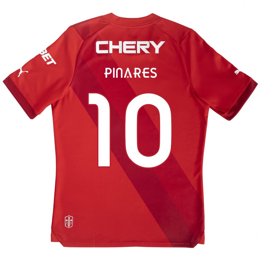 Kinder Fußball César Pinares #10 Rot-Weiss Auswärtstrikot Trikot 2024/25 T-Shirt Luxemburg