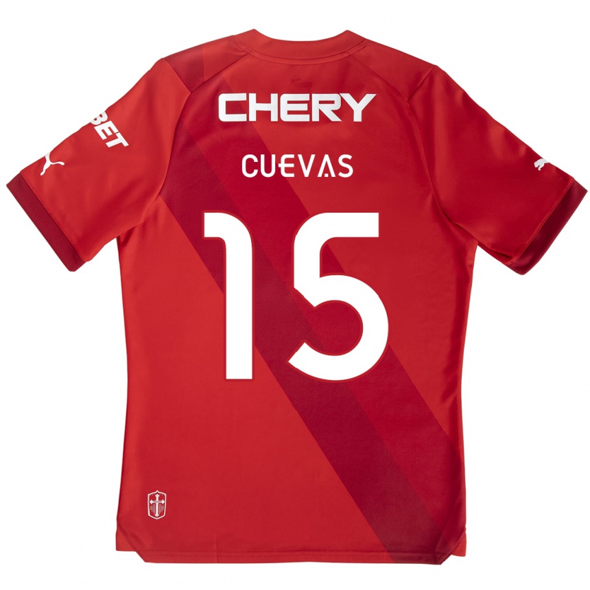 Kinder Fußball Cristian Cuevas #15 Rot-Weiss Auswärtstrikot Trikot 2024/25 T-Shirt Luxemburg