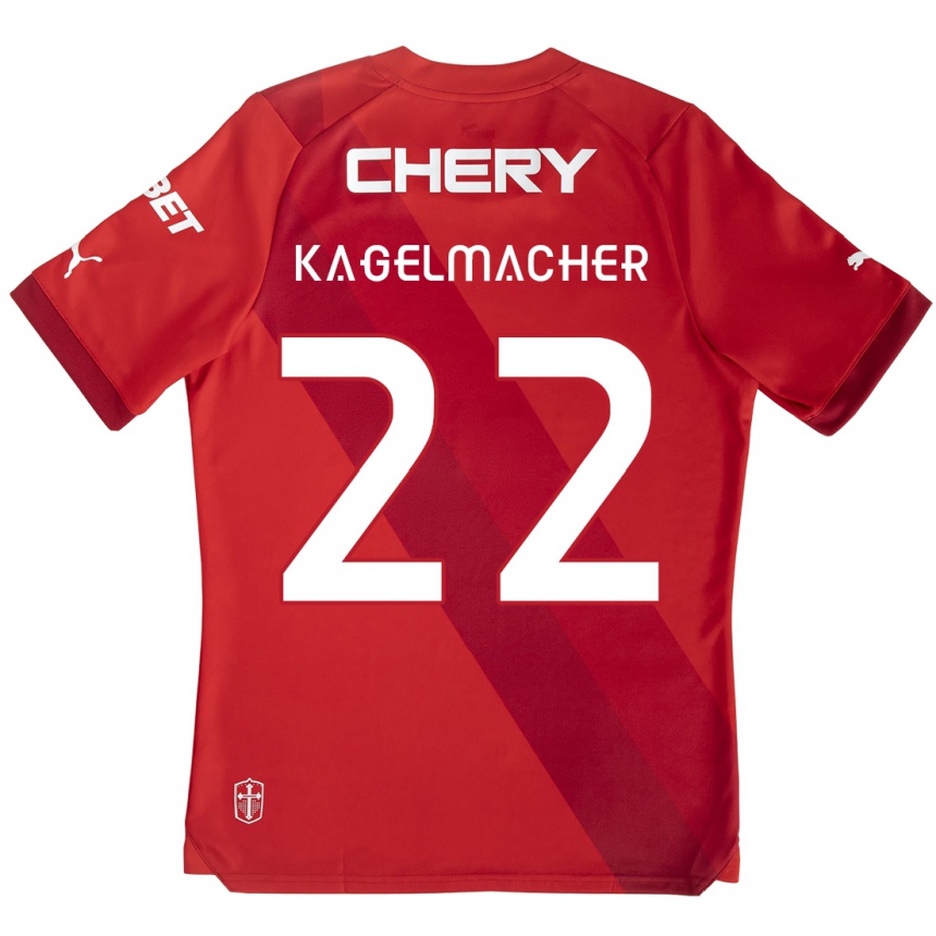 Kinder Fußball Gary Kagelmacher #22 Rot-Weiss Auswärtstrikot Trikot 2024/25 T-Shirt Luxemburg