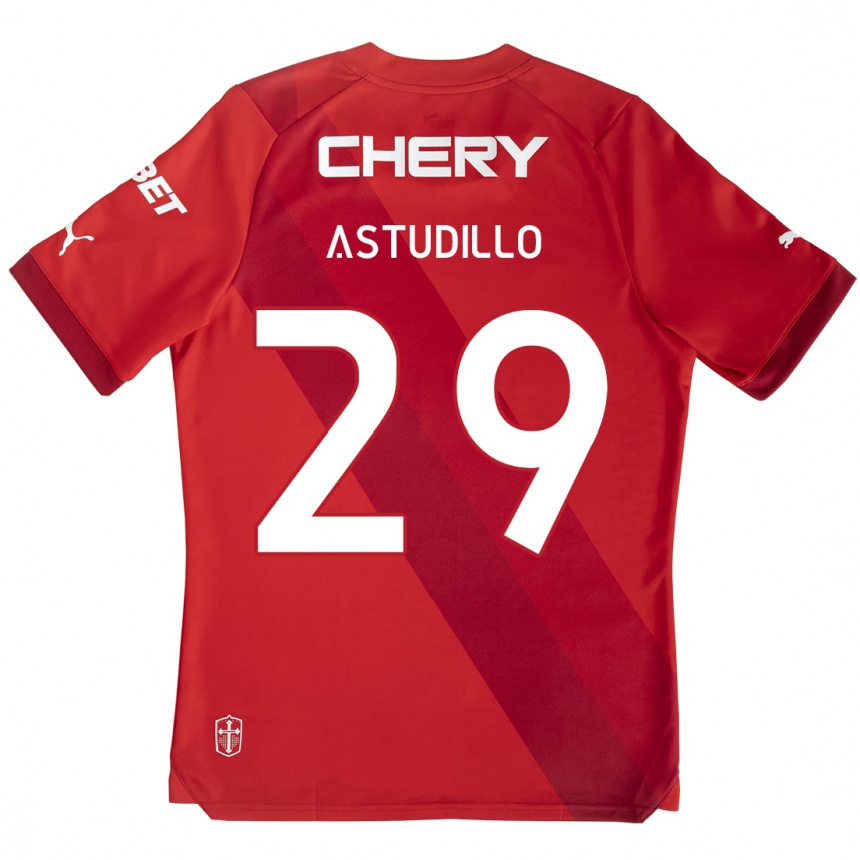 Kinder Fußball Aaron Astudillo #29 Rot-Weiss Auswärtstrikot Trikot 2024/25 T-Shirt Luxemburg