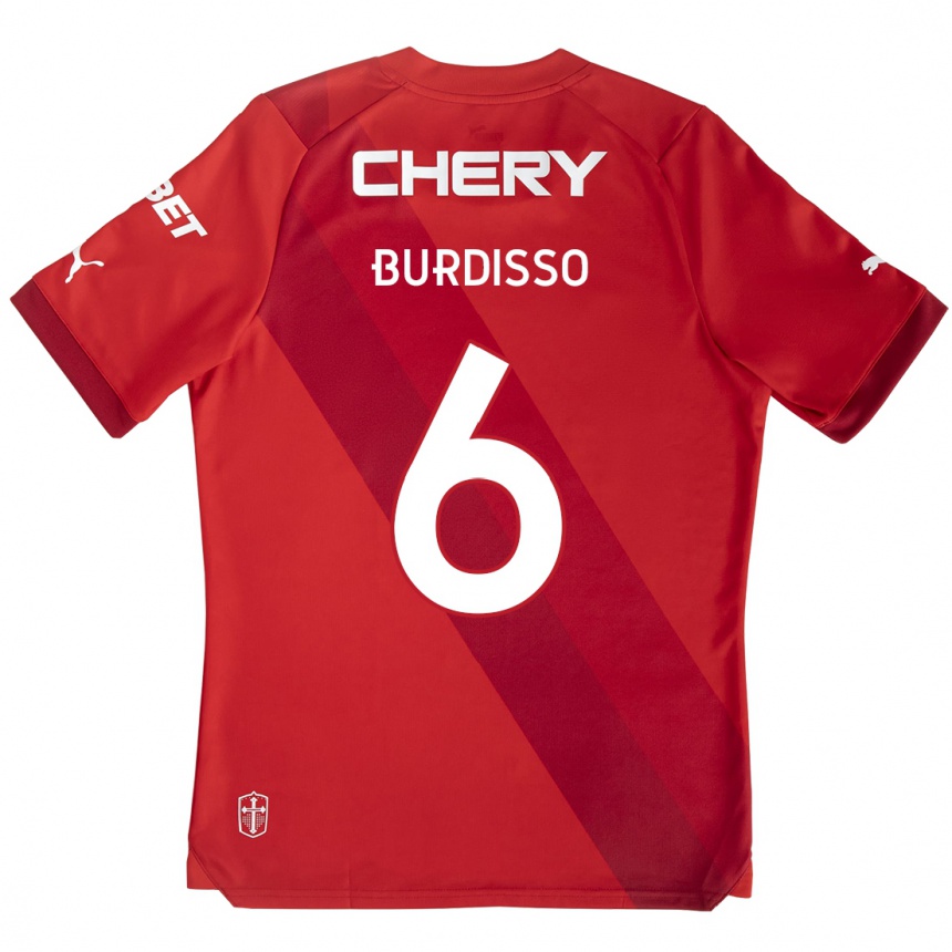 Kinder Fußball Guillermo Burdisso #6 Rot-Weiss Auswärtstrikot Trikot 2024/25 T-Shirt Luxemburg