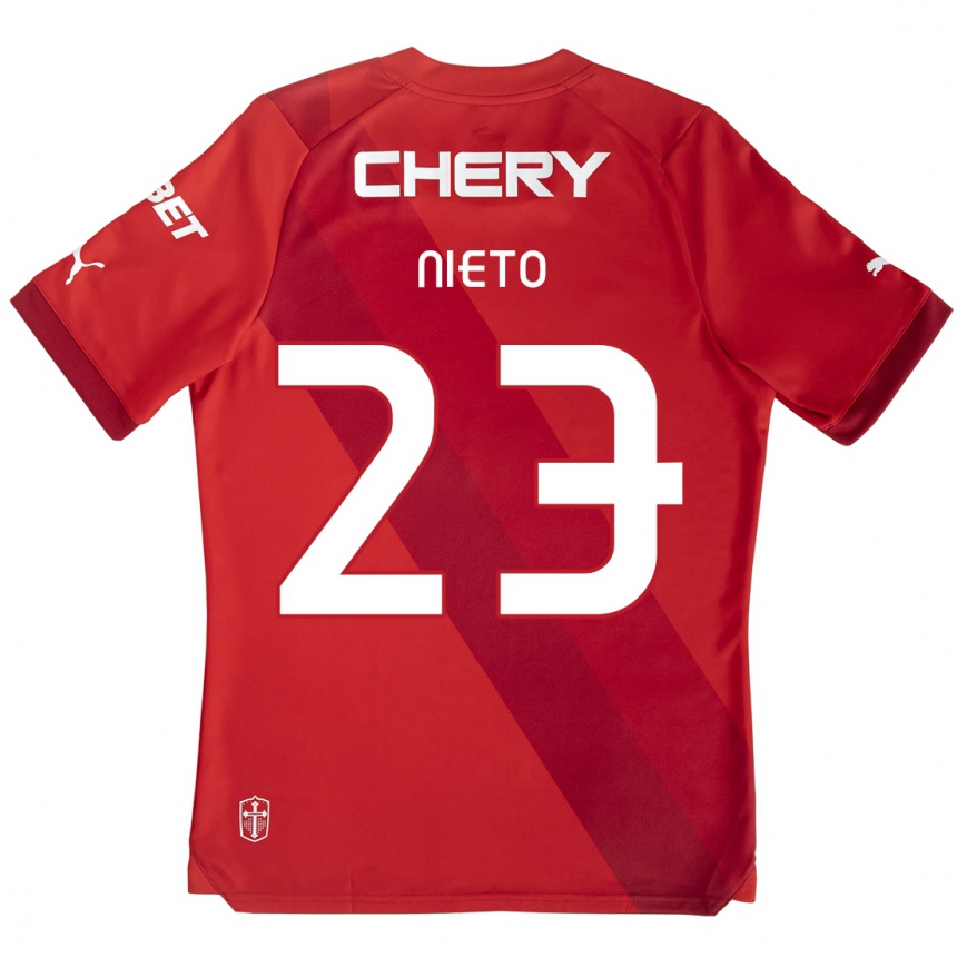 Kinder Fußball Byron Nieto #23 Rot-Weiss Auswärtstrikot Trikot 2024/25 T-Shirt Luxemburg