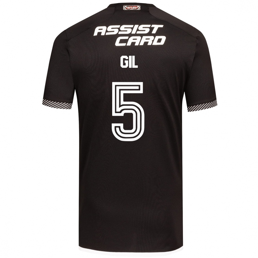 Kinder Fußball Leonardo Gil #5 Schwarz-Weiss Auswärtstrikot Trikot 2024/25 T-Shirt Luxemburg