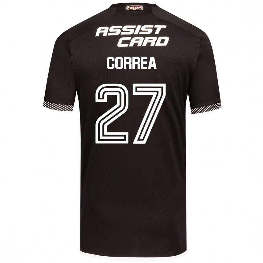 Kinder Fußball Javier Correa #27 Schwarz-Weiss Auswärtstrikot Trikot 2024/25 T-Shirt Luxemburg