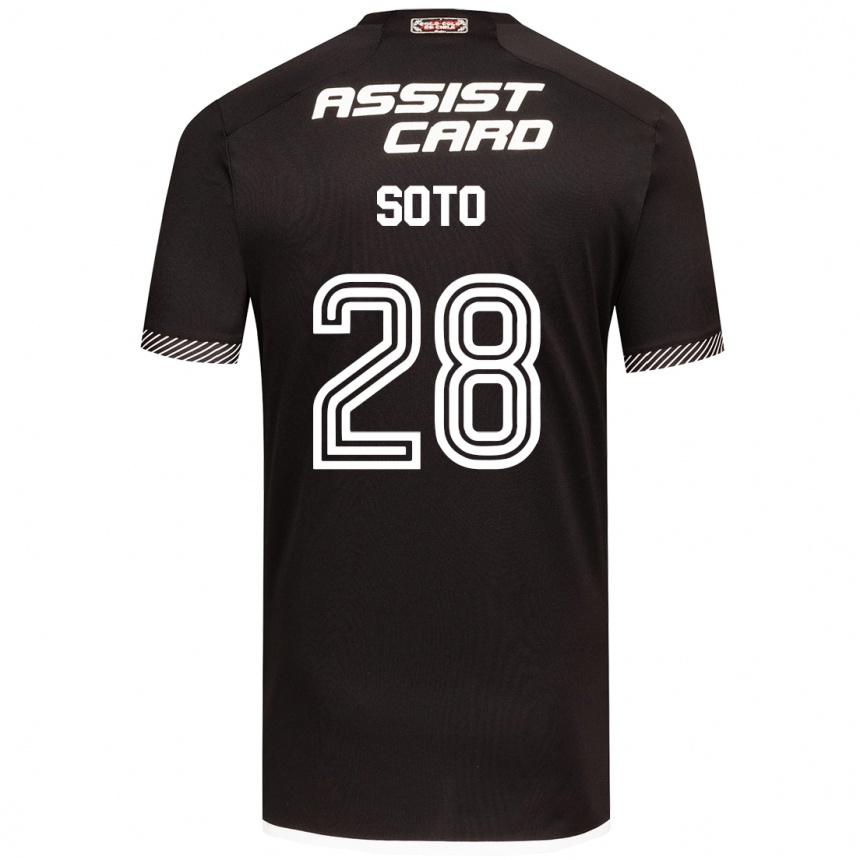 Kinder Fußball Lucas Soto #28 Schwarz-Weiss Auswärtstrikot Trikot 2024/25 T-Shirt Luxemburg