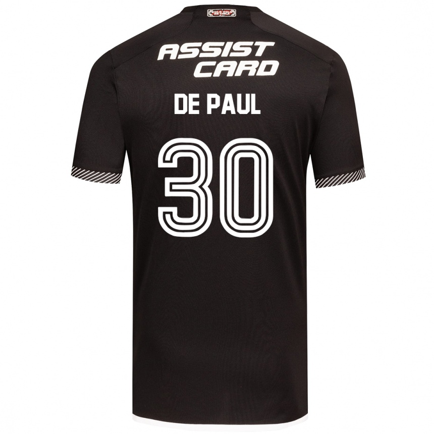 Kinder Fußball Fernando De Paul #30 Schwarz-Weiss Auswärtstrikot Trikot 2024/25 T-Shirt Luxemburg