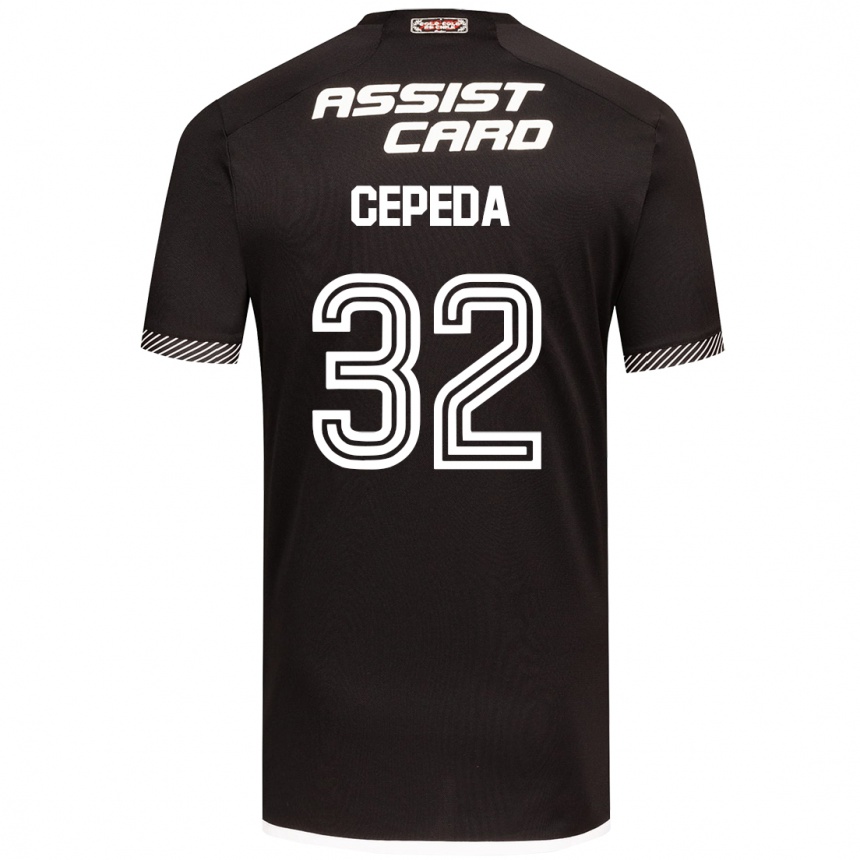 Kinder Fußball Lucas Cepeda #32 Schwarz-Weiss Auswärtstrikot Trikot 2024/25 T-Shirt Luxemburg