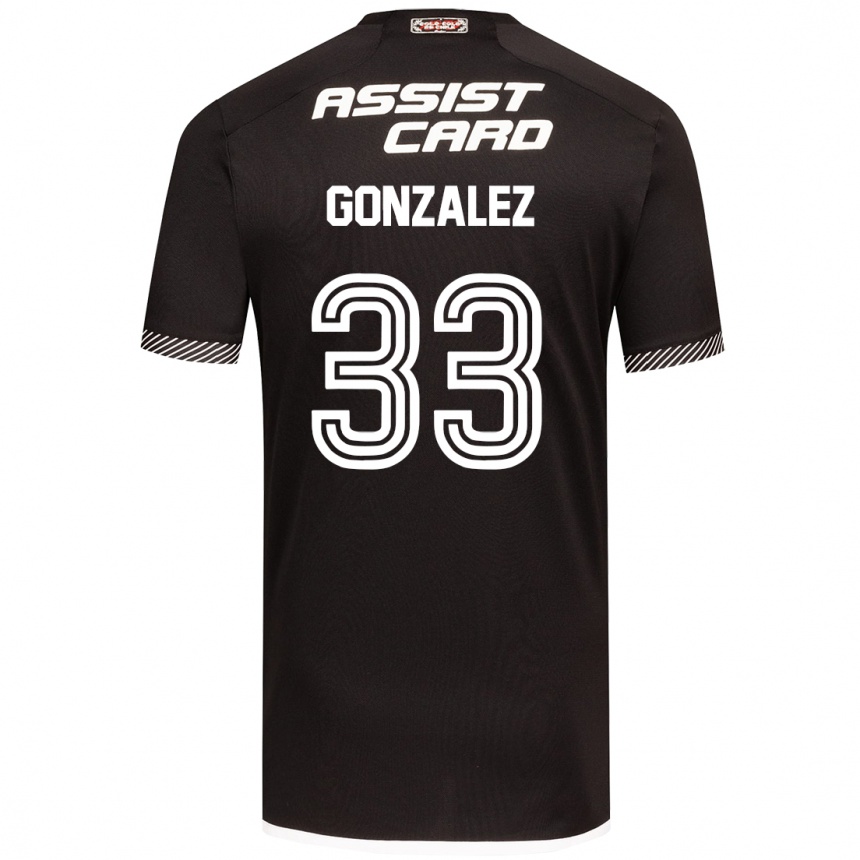 Kinder Fußball Ramiro González #33 Schwarz-Weiss Auswärtstrikot Trikot 2024/25 T-Shirt Luxemburg