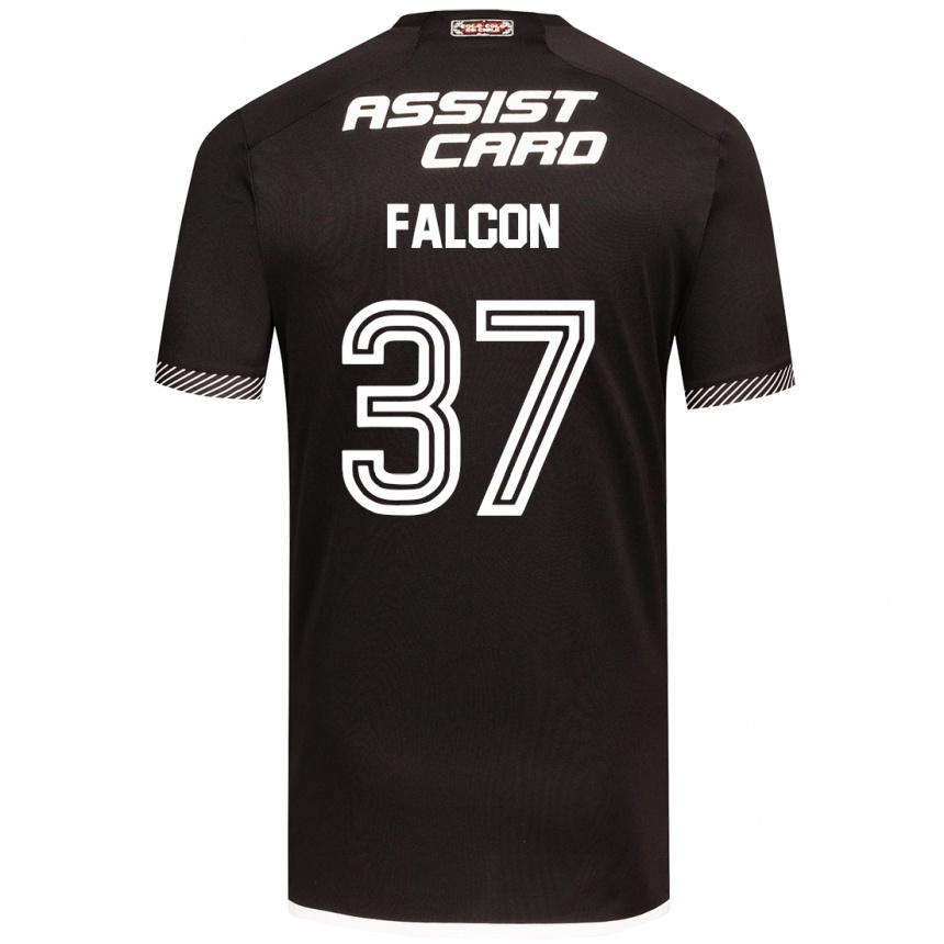 Kinder Fußball Maximiliano Falcón #37 Schwarz-Weiss Auswärtstrikot Trikot 2024/25 T-Shirt Luxemburg