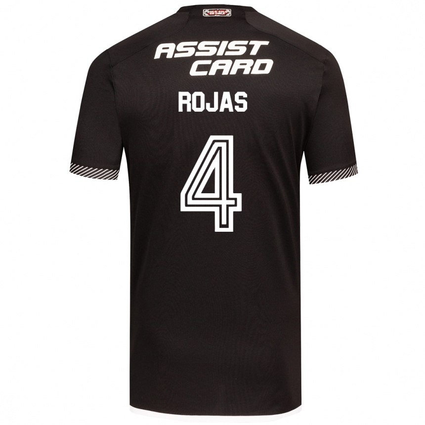 Kinder Fußball Javier Rojas #4 Schwarz-Weiss Auswärtstrikot Trikot 2024/25 T-Shirt Luxemburg