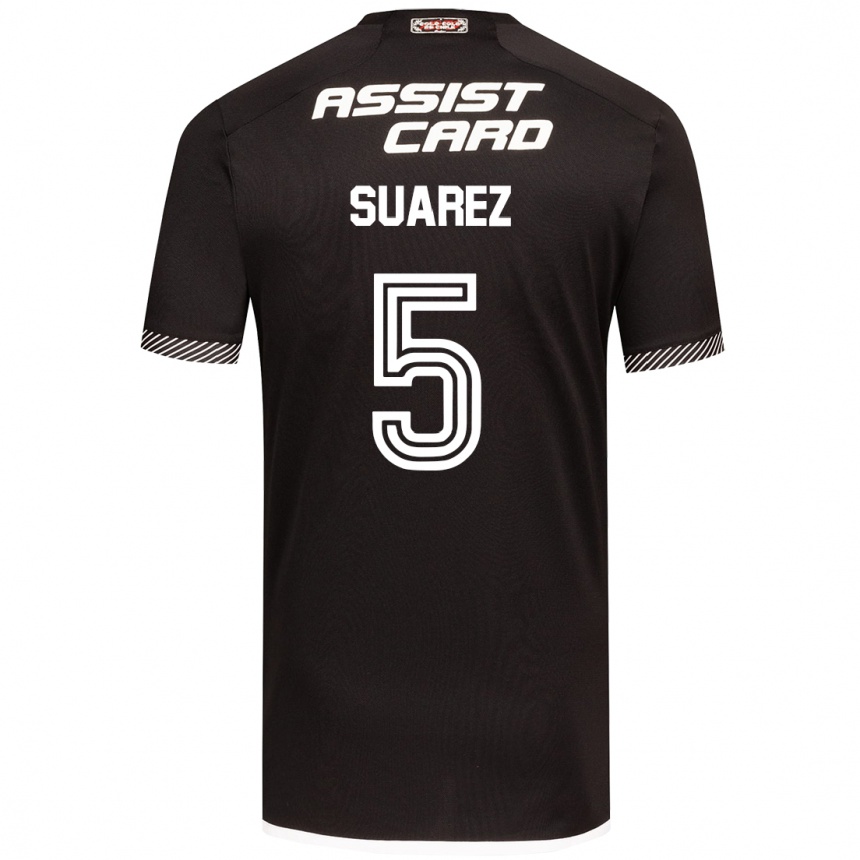 Kinder Fußball Nicolás Suarez #5 Schwarz-Weiss Auswärtstrikot Trikot 2024/25 T-Shirt Luxemburg