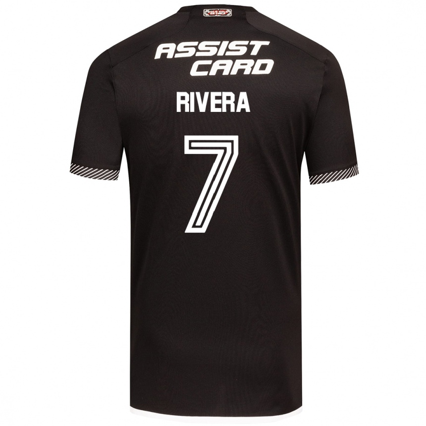 Kinder Fußball Francisco Rivera #7 Schwarz-Weiss Auswärtstrikot Trikot 2024/25 T-Shirt Luxemburg