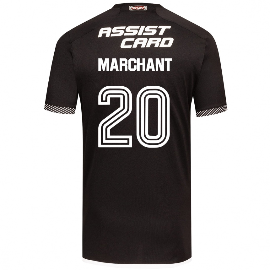 Kinder Fußball Francisco Marchant #20 Schwarz-Weiss Auswärtstrikot Trikot 2024/25 T-Shirt Luxemburg